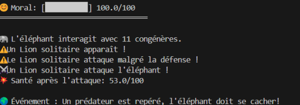 Simulation de Vie d'Éléphants (Version Améliorée)