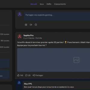GamersHub - Réseau Social pour Gamers tempalte html et projet