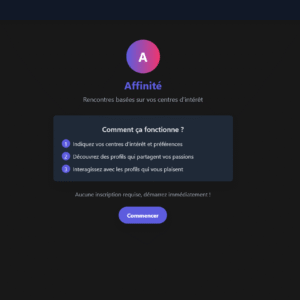 Affinité - Plateforme de Rencontres par Intérêts