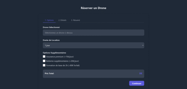Location de Drones Professionnels application web  template HTML