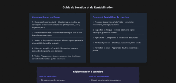 Location de Drones Professionnels application web  template HTML