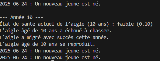 Module de Simulation de Vie Animale - Aigle (Aging Process)