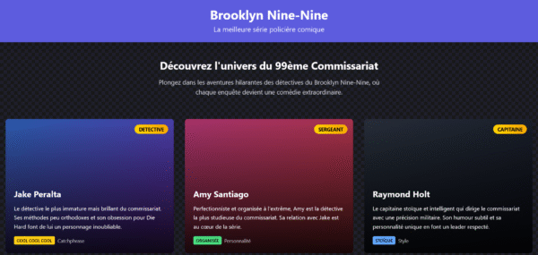 Template HTML "Brooklyn Nine-Nine Showcase"