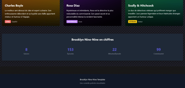 Template HTML "Brooklyn Nine-Nine Showcase"