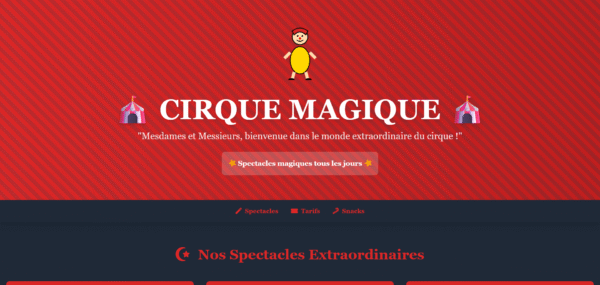 Template HTML "Circus Spectacular