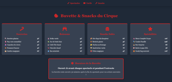 Template HTML "Circus Spectacular