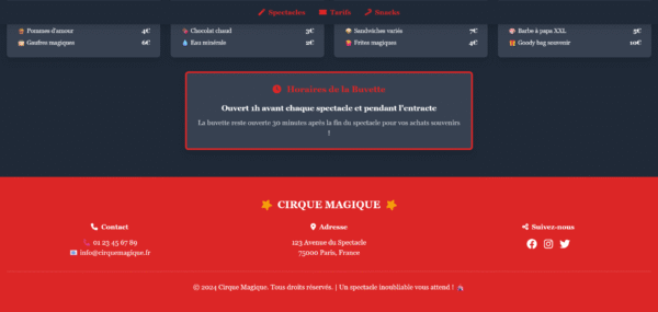 Template HTML "Circus Spectacular