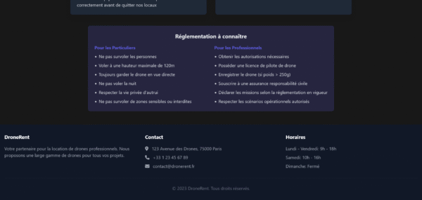 Template HTML "DroneRent"