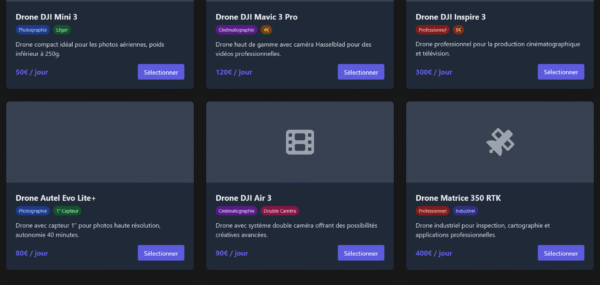 Template HTML "DroneRent"