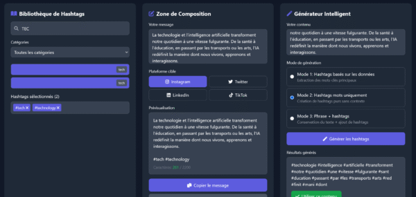 Template HTML "HashTag Manager"