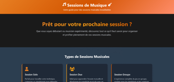 Template Web "Sessions de Musique"