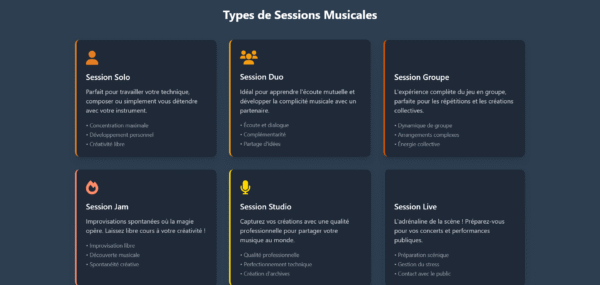 Template Web "Sessions de Musique"