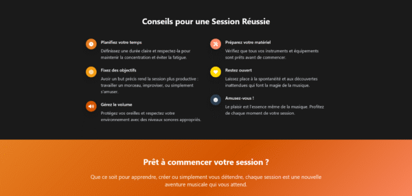 Template Web "Sessions de Musique"