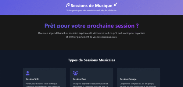 Template Web "Sessions de Musique"