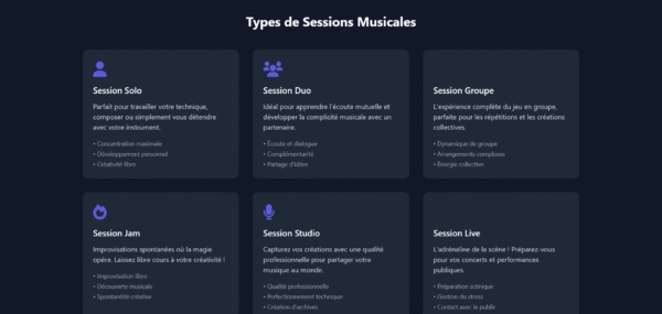 Template Web "Sessions de Musique"