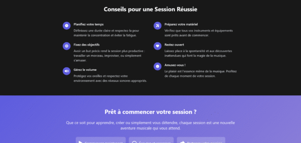 Template Web "Sessions de Musique"