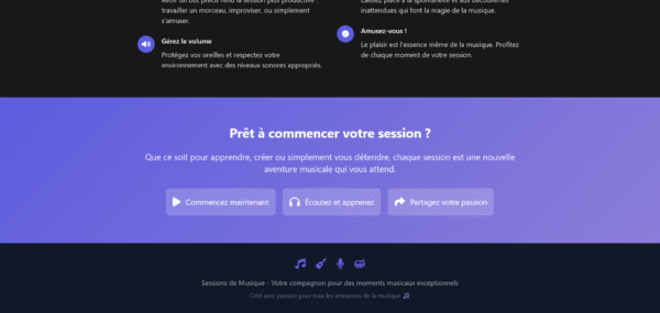 Template Web "Sessions de Musique"
