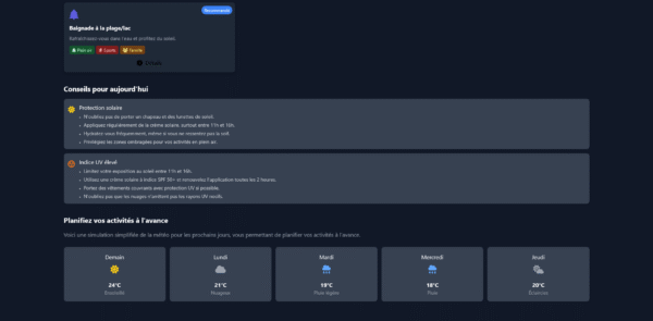 Template HTML - Assistant Météo-LoisirsDescription générale