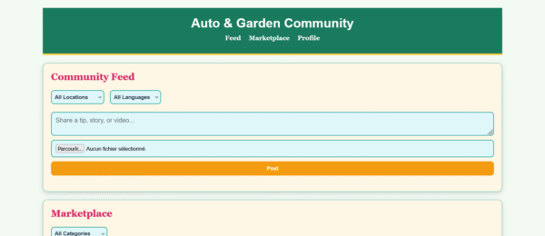 Screenshot 2025-07-17 at 14-21-31 Auto & Garden Social Marketplace Marché Social Auto & Jardin