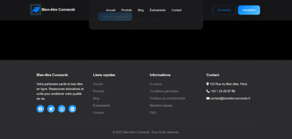 Template HTML "Bien-être Connecté
