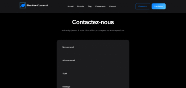 Template HTML "Bien-être Connecté