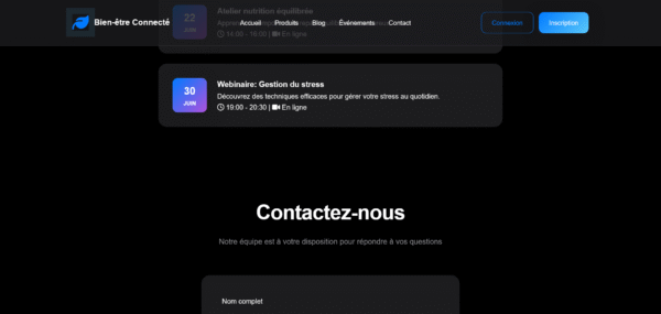 Template HTML "Bien-être Connecté