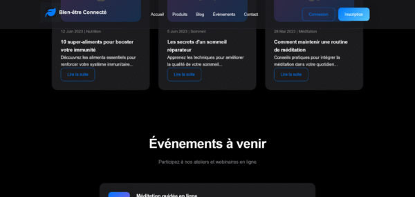 Template HTML "Bien-être Connecté