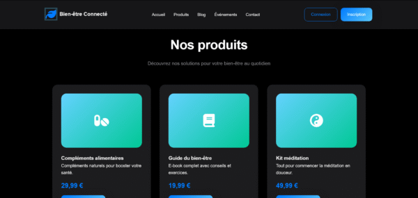 Template HTML "Bien-être Connecté