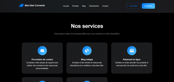 Template HTML "Bien-être Connecté