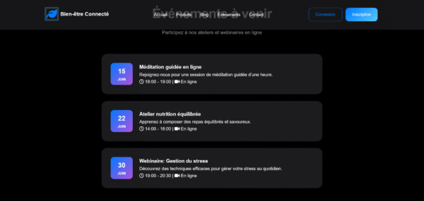 Template HTML "Bien-être Connecté