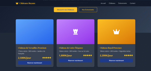 Screenshot 2025-09-24 at 16-28-19 Châteaux Royaux - Location de Prestige Modèle de site web "Châteaux Royaux" pour location de prestige