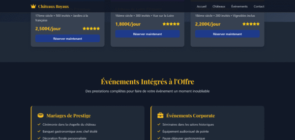 Screenshot 2025-09-24 at 16-28-27 Châteaux Royaux - Location de Prestige Modèle de site web "Châteaux Royaux" pour location de prestige
