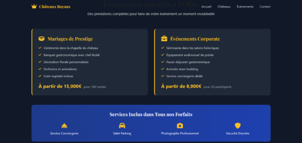 Screenshot 2025-09-24 at 16-28-35 Châteaux Royaux - Location de Prestige Modèle de site web "Châteaux Royaux" pour location de prestige