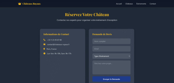 Screenshot 2025-09-24 at 16-28-49 Châteaux Royaux - Location de Prestige Modèle de site web "Châteaux Royaux" pour location de prestige