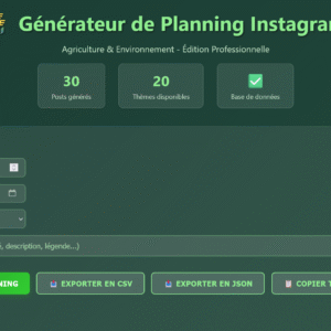 🌾 Générateur Autonome de Planning Instagram - Agriculture & Environnement