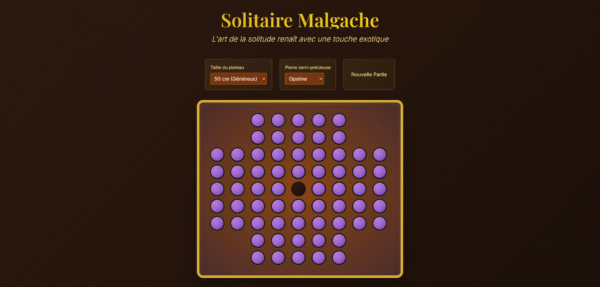 Solitaire Malgache - Jeu HTML