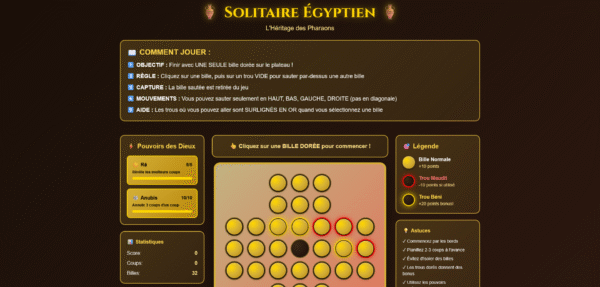 Jeux Solitaire Égyptien