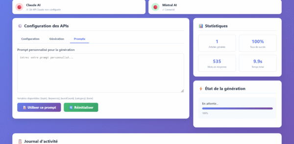 Screenshot 2025-11-19 at 14-31-53 Générateur d'Articles WordPress - IA Intégrée Générateur d'Articles WordPress IA Intégrée