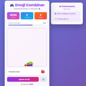 Emoji Combiner - Jeu HTML Interactif