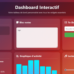 Dashboard Interactif Tout-en-Un - Prêt à l'Emploi