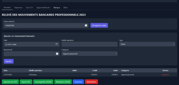 Application de Comptabilité Micro-Entrepreneur