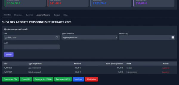 Application de Comptabilité Micro-Entrepreneur