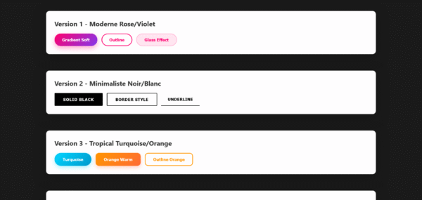 🎨 7 Versions de Boutons CSS