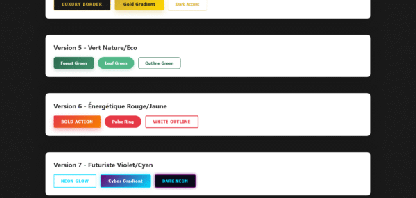 🎨 7 Versions de Boutons CSS