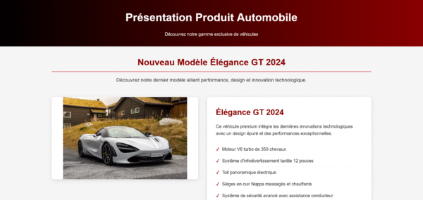 Screenshot 2025-11-25 at 17-13-46 Présentation Produit Automobile - Catalogue Boutons TEMPLATES HTML PRÉSENTATION AUTOMOBILE