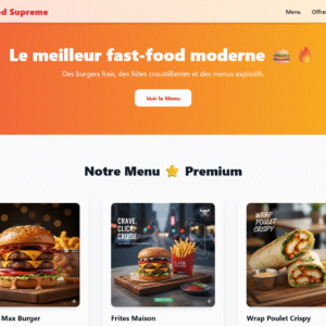 FastFood Supreme Template (HTML/Tailwind CSS)