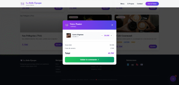Template HTML "La Belle Époque" - Menu Gastronomique Interactif
