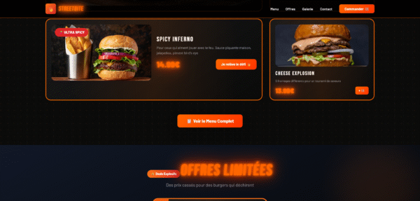 StreetBite - Template HTML Urban Food Experience 🔥