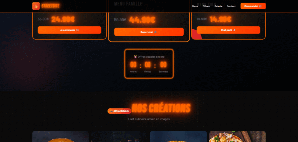 StreetBite - Template HTML Urban Food Experience 🔥