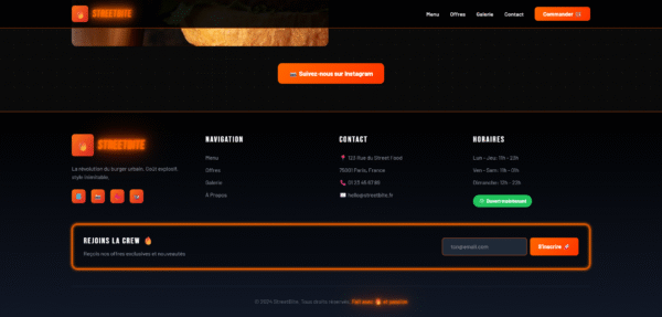 StreetBite - Template HTML Urban Food Experience 🔥